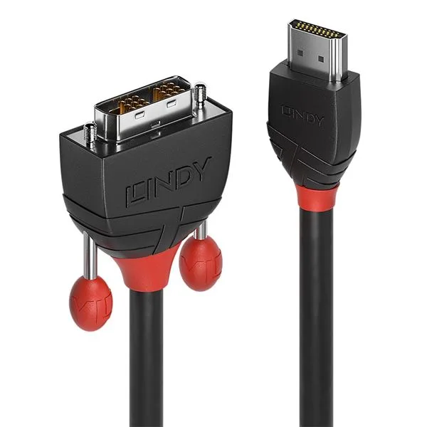 Lindy 36272 adaptador de cable de vídeo 2 m HDMI tipo A (Estándar) DVI-D Negro