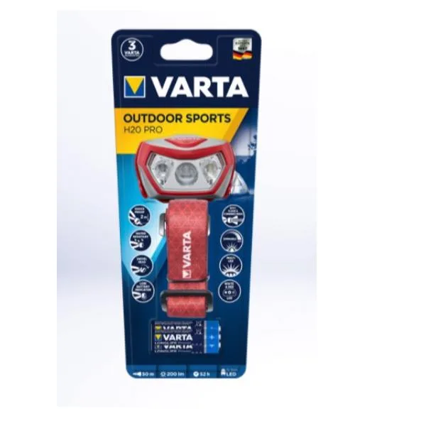 Varta Outdoor Sports H20 Pro Gris, Rojo Linterna con cinta para cabeza LED