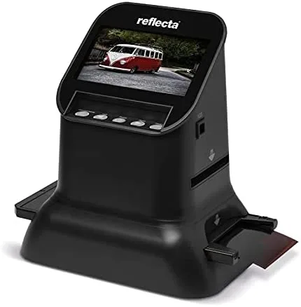 Reflecta x66-Scan - Escaner Diapositivas y Negativos, Sensor CMOS 14 MP, Resolución Normal de 14MP e Interpolada de 22MP, Pantalla LCD IPS de 4,3'', Corrección Auto/Manual del Color, USB 2.0