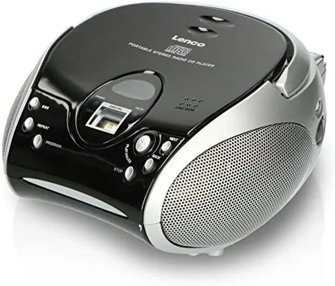 Lenco SCD-24 Digital FM Negro, Plata Reproducción MP3