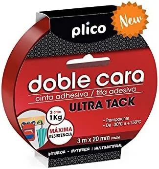 PLICO Cinta de Doble Cara Ultra Tack Transparente