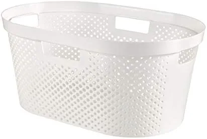 Curver Cesta Infinity 39L Dots, Compuesto, Blanco, 56.5x36x24.5 cm