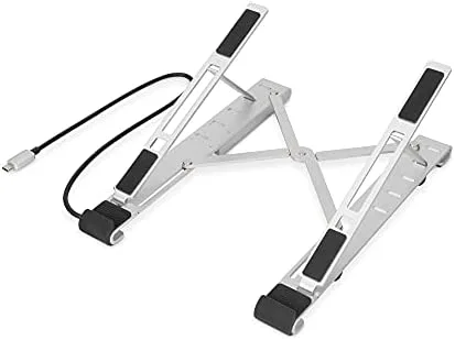 Digitus Soporte variable para notebook con hub USB-C™ integrado, 5 puertos