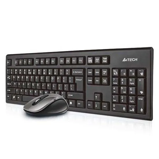 A4Tech 7100N desktop teclado Ratón incluido RF inalámbrico QWERTY Inglés Negro