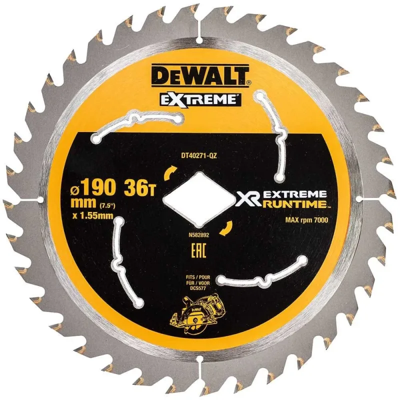 DEWALT DT40271-QZ DT40271 - Cuchilla para taladro de diamante (190 mm, 36 dientes)