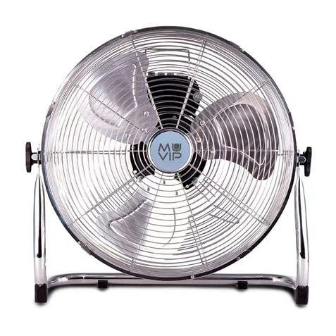MUVIP Ventilador Industrial de Suelo 55W con 3 Velocidades - Potente y Eficiente con Aspas de Aluminio de 36 cm - Ideal para Talleres, Oficinas y Espacios Grandes - Rejilla de Malla Protectora