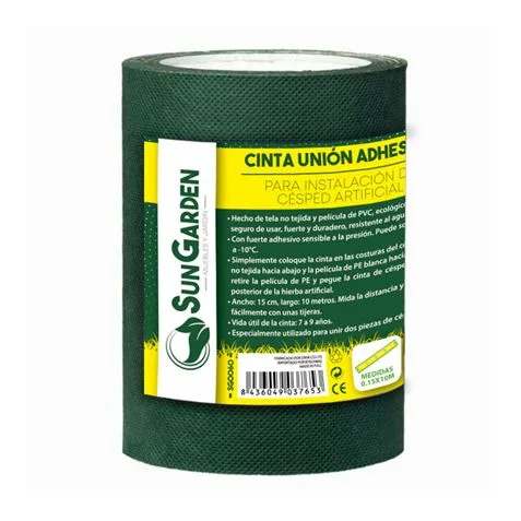 Sungarden cinta union adhesiva para instalacion cesped artificial 0.15x10m - color verde