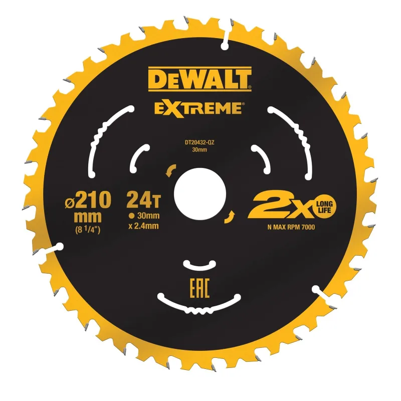 Dewalt DT20432-QZ hoja de sierra 210 x 30 x 2.4mm Zähneanzahl: 24 1 pieza