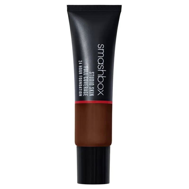 Base líquida Smashbox Studio Skin High Cover tono 4.4 Deep Cool and Reddish, cobertura alta y duradera, acabado natural y uniforme, para pieles oscuras, 30 ml