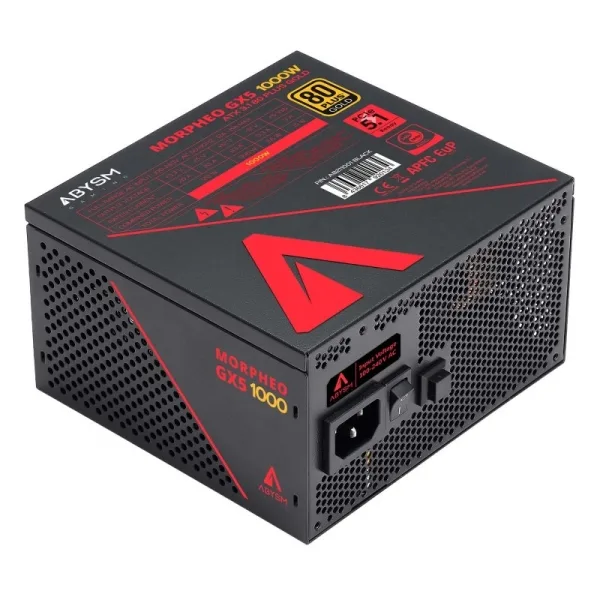 Abysm MORPHEO GX5 Fuente de Alimentación 1000W ATX 3.1 - 80 Plus Gold, Full Modular, PCIe 5.1 / PSU Gaming para PC RTX 4000/5000, Ventilador FDB Silencioso