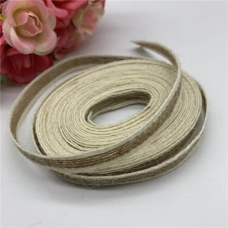 Cinta de arpillera de yute vintage natural de 10 mm para bodas, correa de cinturón, floristería, fiesta de cumpleaños, decoración hecha a mano