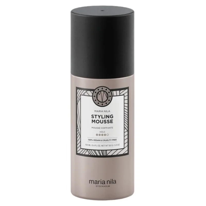 Maria Nila Mousse de Peinado 100 ml, fijación 4/5, aporta volumen y reduce la electricidad estática del cabello, antioxidante, conserva el color del cabello, 100% vegano y libre de sulfatos/parabenos