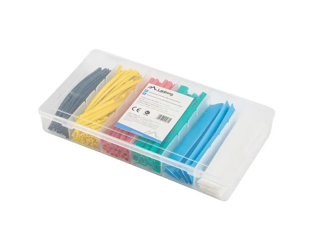 LANBERG 100 Tubos Termorretractiles, Multicolor Org01-St100 Mc-100 Mm Longitud, Diámetros 1.5-13 Mm