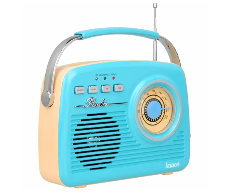 Lauson RA142 Radio Vintage Bluetooth | Transistor Radio portátil Retro | Batería Recargable | FM Am | USB - SD
