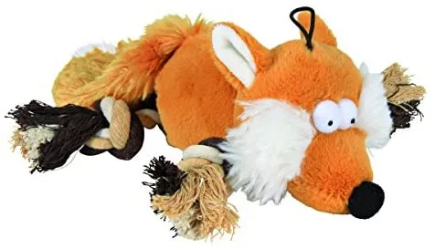 TRIXIE Zorro con piernas y cuerda, Peluche, 34 cm, Perro