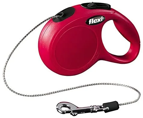 Trixie - Correa de cuerda modelo Flexi New Classic de 8M para perro (Mediana (M)/Rojo)