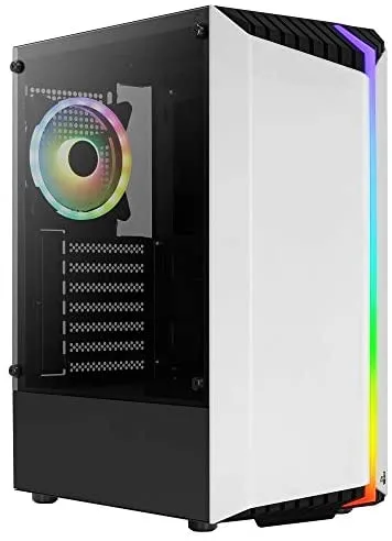 Aerocool BIONICV2WH Blanca, Caja Gaming RGB ATX, Cristal Templado+Ventilador RGB