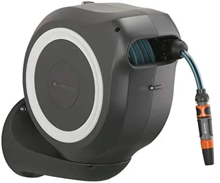 Gardena Rollup M-Caja para Manguera (20 m), Color, Turquesa, Negro, Gris, Naranja, Blanco, 18612-20