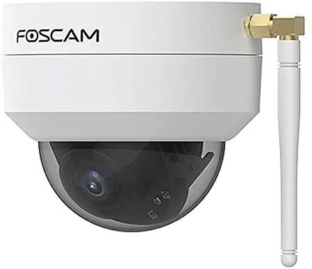 Foscam D4Z - Cámara de vigilancia PTZ de Doble Banda de 4 MP con Zoom óptico de 4 aumentos, Incluye Tarjeta SD de 64 GB, Resistente a la Intemperie IP66 y a Prueba de vandalismo IK10, visión Nocturna