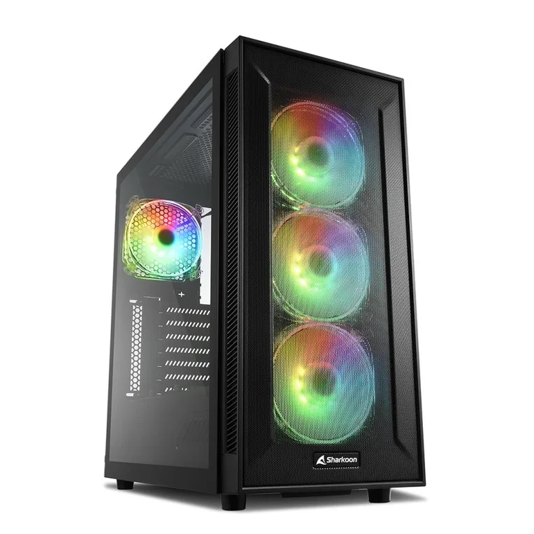 Sharkoon TG6M RGB - Caja de Ordenador, PC Gaming, Semitorre ATX, Negro
