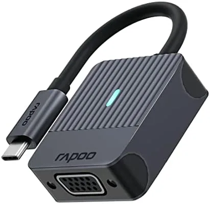 Rapoo | Adaptador de Audio de USB-C a VGA (1080p Full HD, Compacto y portátil, Plug & Play, Compatible con los Sistemas operativos Principales), Color Gris.