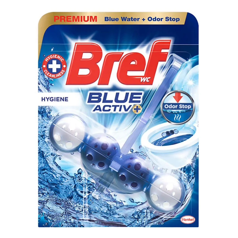 Bref Blue Activ Floral Cesta WC (2 unidades), limpia baño para un WC siempre limpio y fresco, limpiador de baños con fórmula antical que elimina la suciedad.