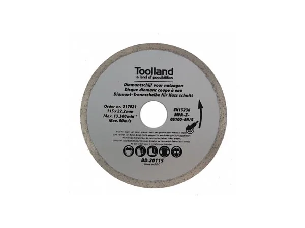 Toolland Diamond Disc, 180 mm, segmentado, corte humido, 8600 rpm, 80 m/s, para granito, piedra, ladrillo, mármol