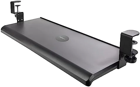 StarTech.com Bandeja Deslizante de Teclado para Debajo del Escritorio, Soporte de Mordaza, 2kg, Bandeja para Teclado, Soporte para Ratón, Ajuste de Altura, 100, 120, or 140mm, KEYBOARD-TRAY-CLAMP1