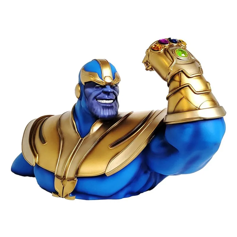Hucha Thanos Mega Bank Marvel Comics. Figura de PVC de la Marca Semic. Tamaño aprox. 23 cm.
