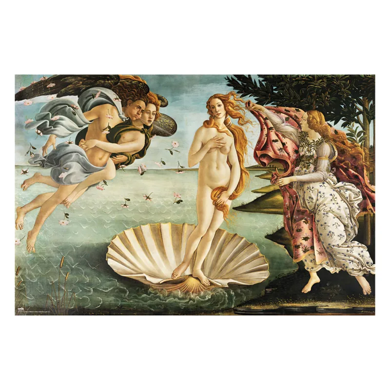 Grupo Erik Póster El Nacimiento de Venus - Lamina decorativa El Nacimiento de Venus/Póster Sandro Botticelli - Lámina Sandro Botticelli, Decoración renacientista