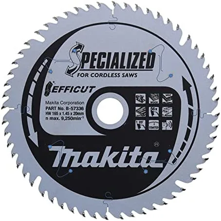 Makita B-57336 Hoja de sierra Specialized, 56 dientes, 1 V, Plata, 165 x 20 mm