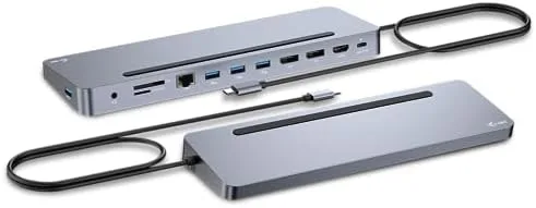 i-tec USB-C Dock USB-C 3x - 4K Monitores metálico ergonómico compatible con hasta 3 monitores externos compatible con cualquier portátil equipado con un puerto USB-C o Thunderbolt.