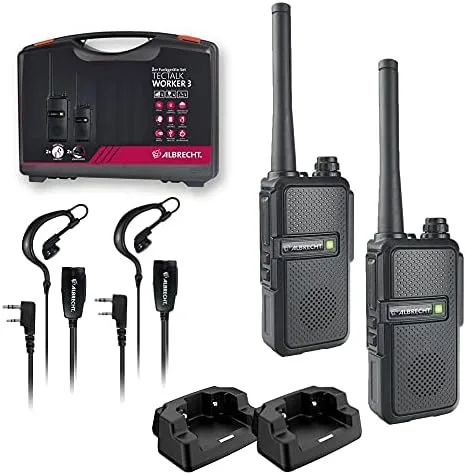 Albrecht Tectalk Worker 3 2 29825 PMR - Juego de 2 radios manuales, Color Negro