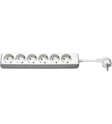 Goobay 51079 Regleta Enchufe/Regleta de enchufes múltiples con 6 Tomas de Corriente/Tomas de Contacto Protectoras/Protección táctil/Bloqueo de Seguridad niños / 3500 W / 16 A / 230 V / 3m