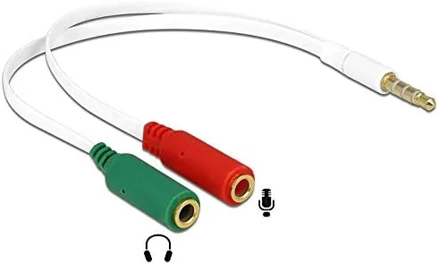 DeLOCK 65447 - Cable de conector Jack (0.2 metros), blanco