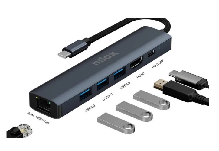 Nilox NXDSUSBC06 estación dock para móvil Gris