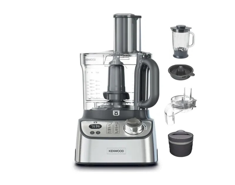 Kenwood MultiPro XL Weigh+ FDM72.990SS - Robot de cocina compacto con báscula y temporizador integrados, ExpressDice, depósito de trabajo de 3 l, velocidad variable, compartimento de llenado XL, 1000