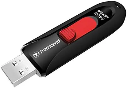 Transcend JetFlash 590 - Memoria USB de 64 GB (USB 2.0, Deslizante), Negro