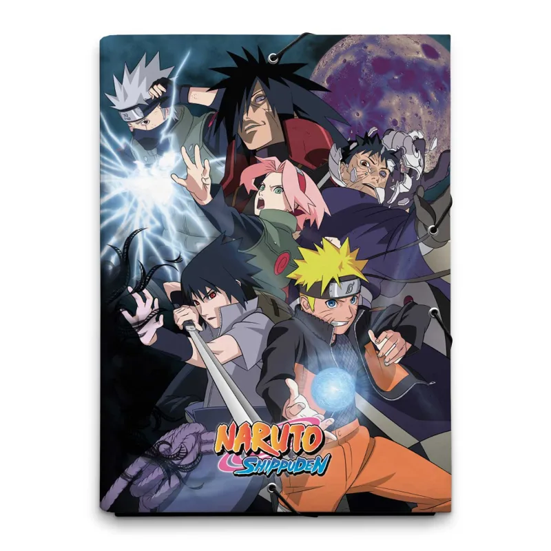 Grupo Erik Carpeta Escolar A4 Shippuden Naruto Manga - Carpeta Solapas de Tapa Dura con Gomas | Naruto Merchandising, Carpetas Archivadoras para Niños y Niñas