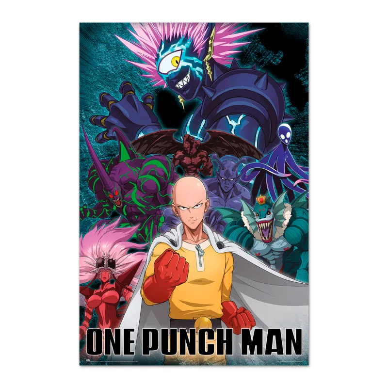 Grupo Erik Poster One Punch Man Saitama vs Villain - Laminas decorativas 61x91,5cm a todo color | Posters para pared ideal decoración habitación