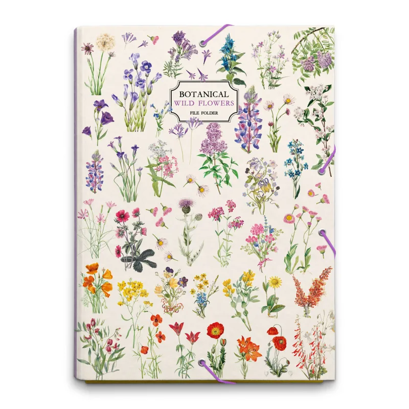 Grupo Erik Carpeta Escolar A4 Botanical Wil Flowers - Carpeta Solapas Flores de Tapa Dura con Gomas | Carpetas Archivadoras para Niños y Niñas