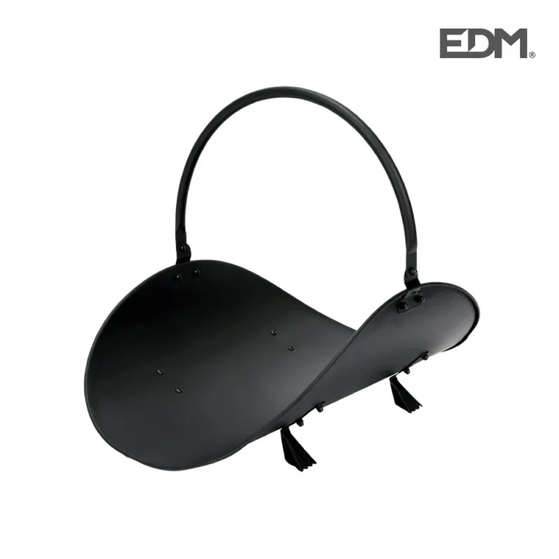 EDM 85753 Cesta Metálica para Leña, Negro