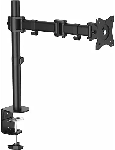 StarTech.com Soporte VESA de Sobremesa para 1 Monitor - Base para Pantallas VESA de hasta 34" con Mástil Articulado - Altura Ajustable - de Montaje mediante Abrazadera/ Ojal - Negro