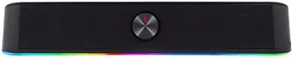 CoolBox DeepGaming Barra Sonido PC con Iluminación RGB R200B - Altavoces PC Gaming Estéreo 2.0, 6 W RMS, Entrada 3,5 mm Jack + Bluetooth 5.0, para PC, Ordenador Portátil, TV - Negro