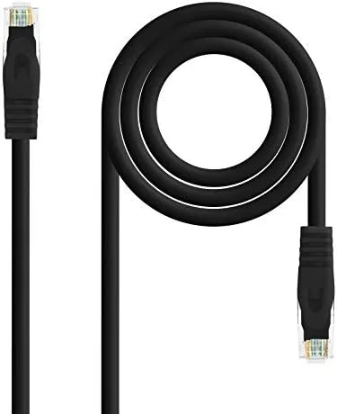 Latiguillo Rj45 Cat6a Utp Cu Lszh 0,25m Negro Nanocable 10.20.1800-l25-bk