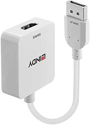 Lindy 38303 adaptador de cable de vídeo 0,095 m HDMI tipo A (Estándar) DisplayPort Blanco