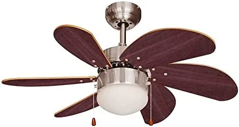 Ventilador de techo modelo aral wengue/niquel satinado potencia: 50w aspas: ø76cm edm