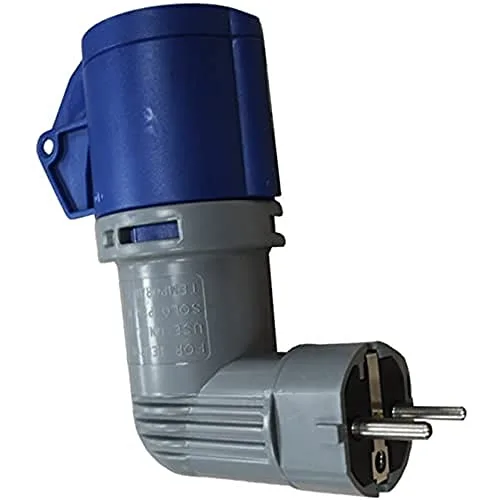Solera 904011 - Adaptador inudustrial P+T, 16A, 230V~. IP 44 Clavija doméstica Schucko. Base industrial (6h).