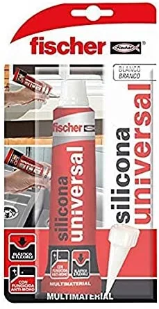 fischer - Silicona Transparente Antimoho 50 ml | Sellador Profesional para Ventanas, Fregaderos y Mamparas | Secado Rápido | Alta Adherencia | Ideal para Vidrio, Aluminio y Cerámica