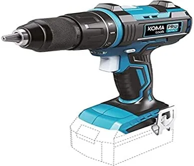 Taladro percutor/atornillador 20v brushless (sin batería ni cargador) portabrocas ø13mm 22x25cm pro series battery koma tools